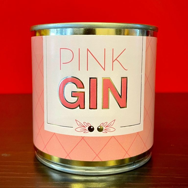 "CanCake" Pink Gin Kuchen in der Dose mit Kerze el corazón